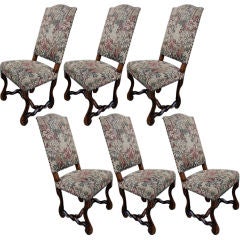 Set/6 19th C. French Os de Mouton Style Chairs