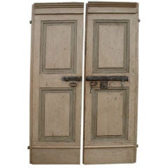 Pair 18th C. Italian Painted Double Doors