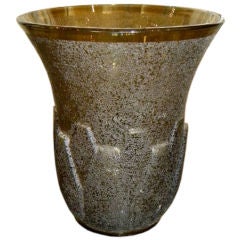 Daum Nancy Acid Etched Modernist Art Deco Vase Daum Nancy Acid Etched Modernist Art Deco Vase