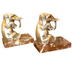 Vintage Art Deco Elephant bookends French 1930's
