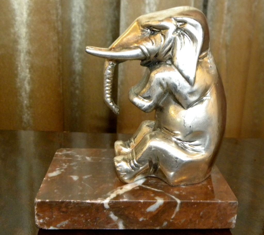 Mid-20th Century Art Deco Elephant bookends French 1930's