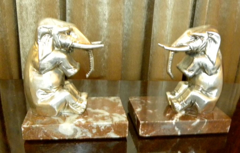 Art Deco Elephant bookends French 1930's 3
