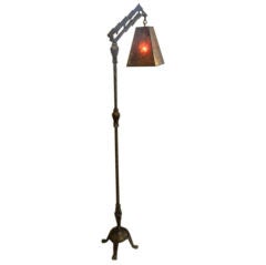 Vintage American Geometric inspired Floor lamp with Mica shade