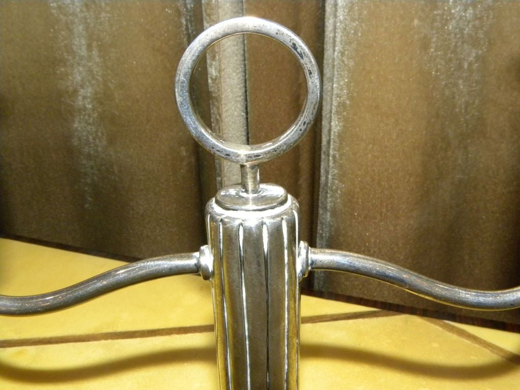 Argentine Silver Fluted Art Deco Candlesticks For Sale