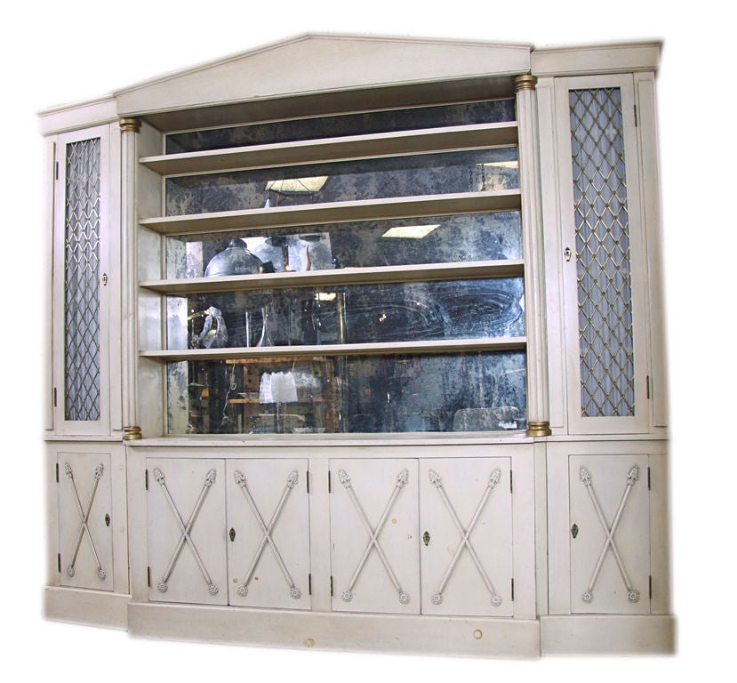 Swedish Neoclassical Cabinet with Original Antiqued Mirror