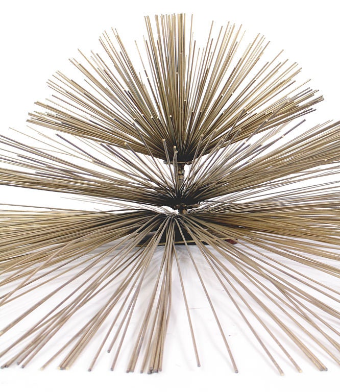 Late 20th Century Large Scale Brass Starburst Wall Sculpture by C. Jere