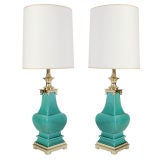 Retro Pair of Asian Form Lamps by Stiffel - circa 1950's