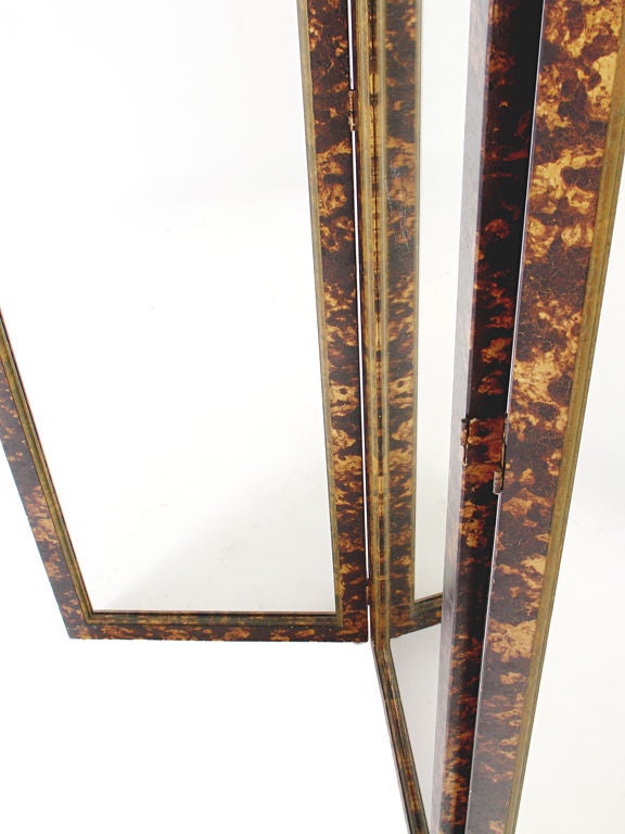American Faux Tortoise Shell Mirrored Screen - circa 1960's
