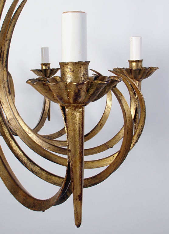 Sculptural Gilt Chandelier - Spanish - circa 1950's 4