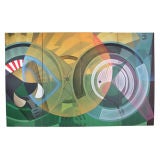 Huge Machine Age Abstract Mural Painting or Screen