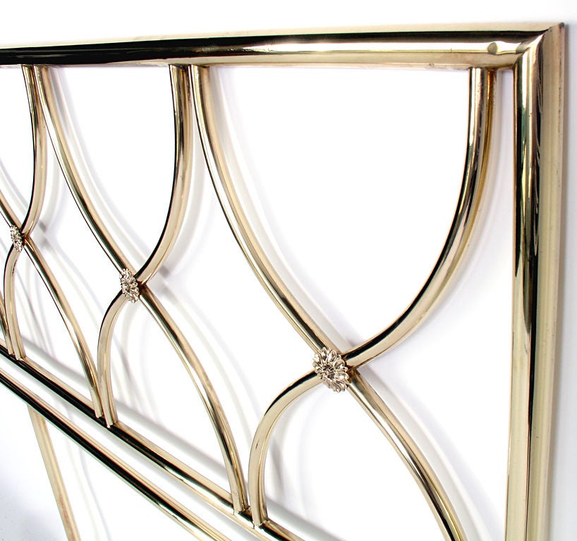 Glamorous Brass Headboard King Size Bed at 1stDibs