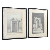 Classical Greek Architectural Watercolor Paintings circa 1930's