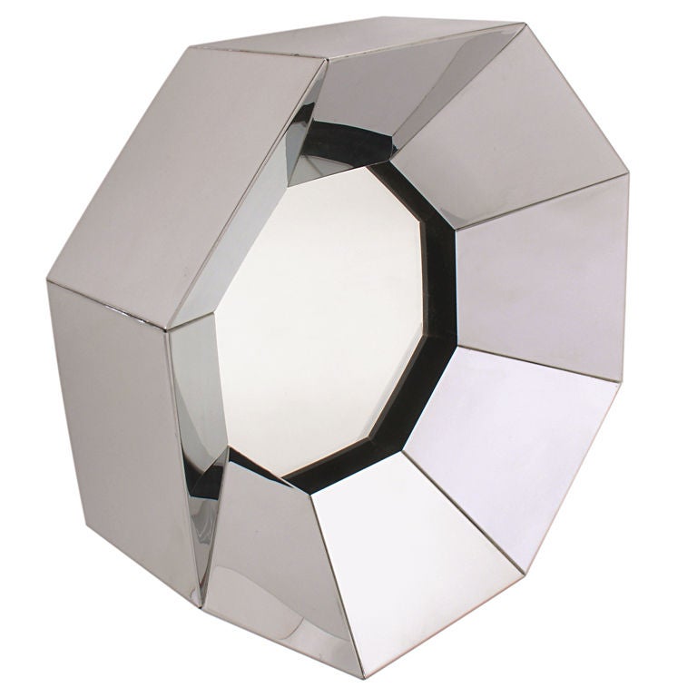 C. Jere - Octagonal Three Dimensional Chrome Mirror