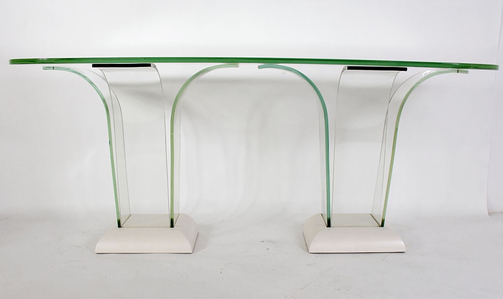 American Sculptural Glass Console Table by Modernage - circa 1940's For Sale