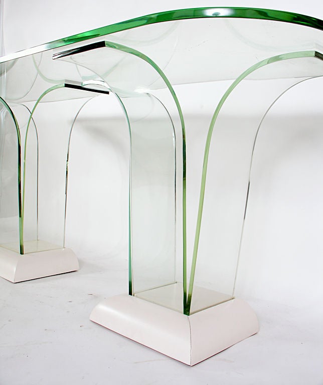 Mid-20th Century Sculptural Glass Console Table by Modernage - circa 1940's For Sale