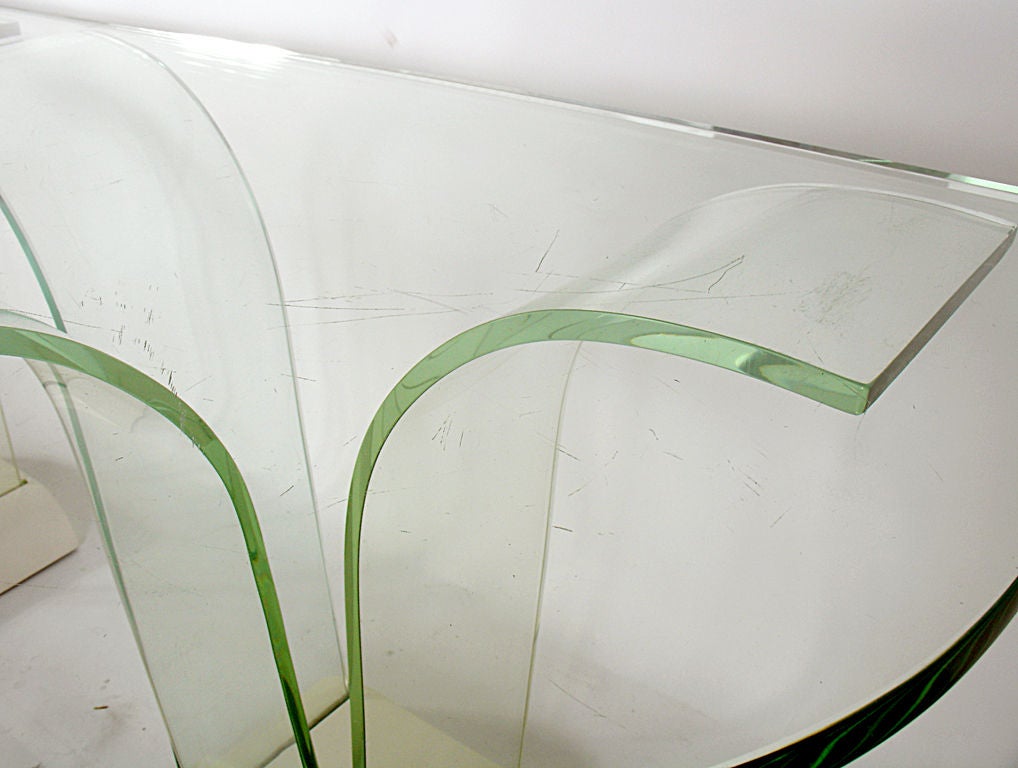 Sculptural Glass Console Table by Modernage - circa 1940's In Good Condition For Sale In Atlanta, GA