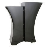 Sculptural Black Lacquer Bar Cabinet designed by Pierre Cardin