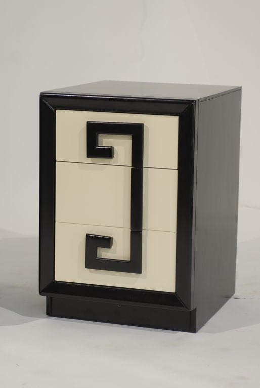 Pair of Greek Key Motif Night Stands or End Tables by Kittinger 2