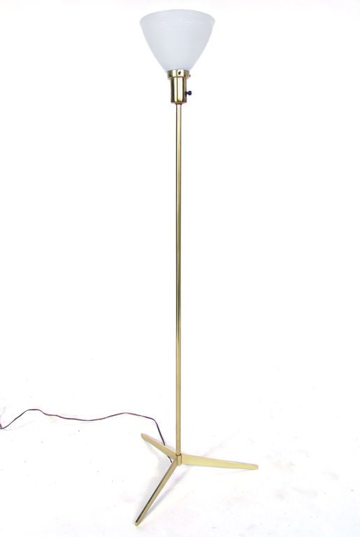 Sculptural Brass Floor Lamp by Paul McCobb for Excelsior