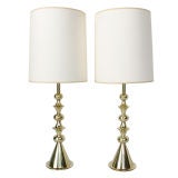 Pair of Sculptural Brass Lamps designed for Stiffel circa 1960's