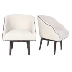 Pair of Swiveling Lounge Chairs by Edward Wormley for Dunbar