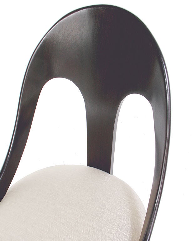 Wood Sculptural Pair of Spoon Back Slipper Chairs circa 1950's