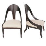 Sculptural Pair of Spoon Back Slipper Chairs circa 1950's