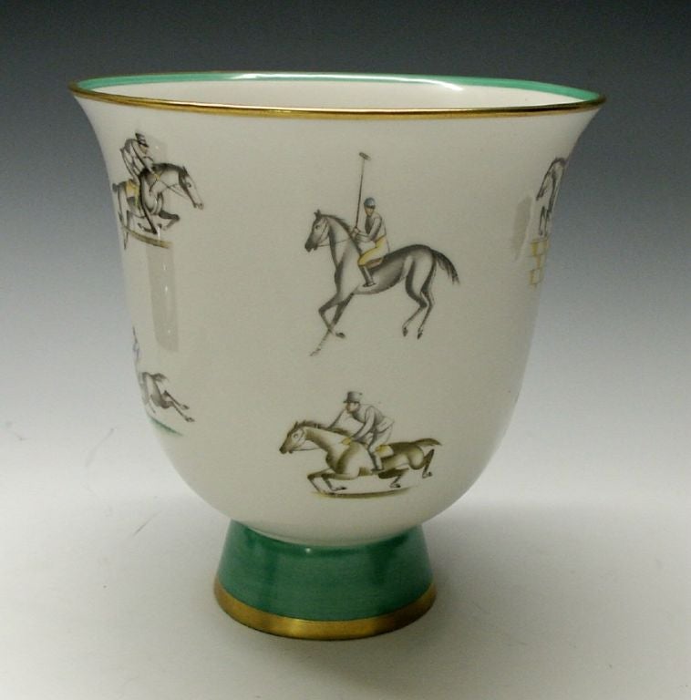 Porcelain Gio Ponti for Richard Ginori Equestrian Vase For Sale