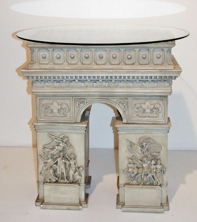 Whimsical Architectural Model of the Arc de Triomphe as a small coffee or end table.