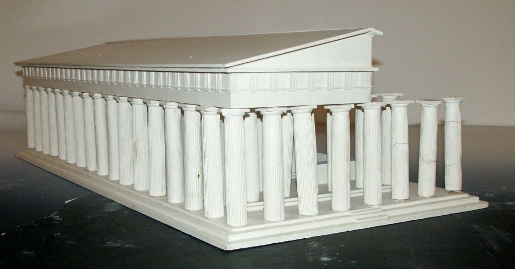 This is a spectacular model of the Parthenon that was deaccessed from a Mid West Museum.  Extremely well made.  Please note that this model is fairly heavy and fragile and requires professional packing and shipping.