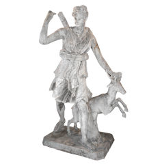 Zinc statue of Diana the Huntress