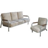 Vintage Aluminum Couch & Chair Set