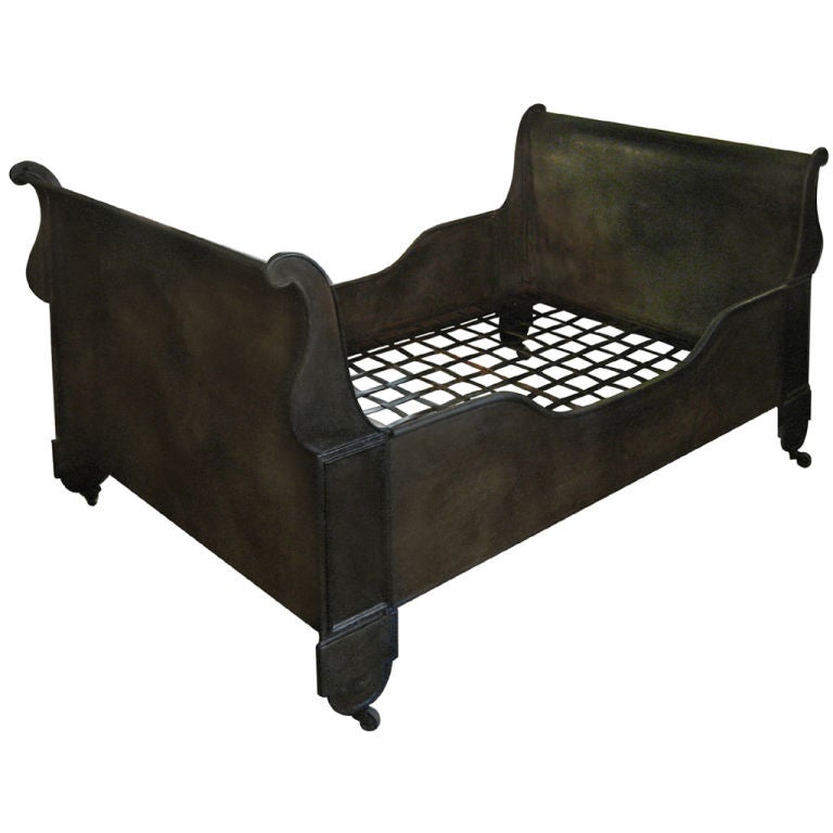 French Cast Iron Sleigh Bed For Sale