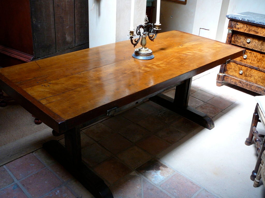 Early 19th Century French Provincial Trestle Table.