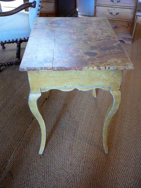 19th Century French Provincial Louis XV Painted Side Table 1