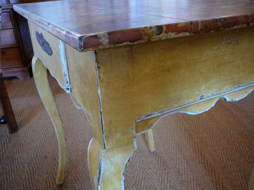 19th Century French Provincial Louis XV Painted Side Table 2