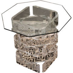 Lucite & Glass Side Table