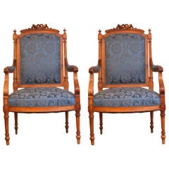 Pair of French Regency Arm Chairs