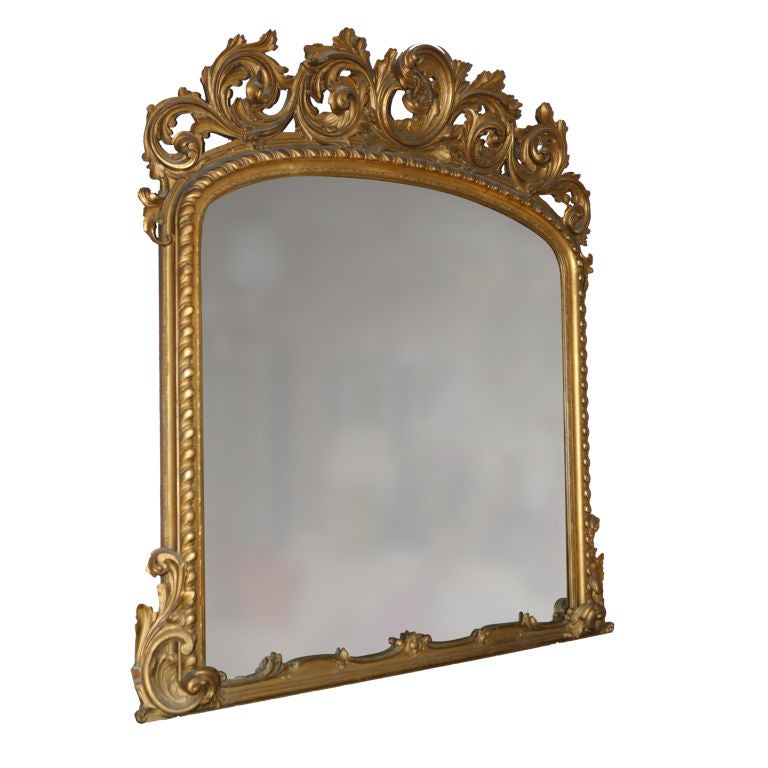 Ornate Gilded Framed Mirror For Sale