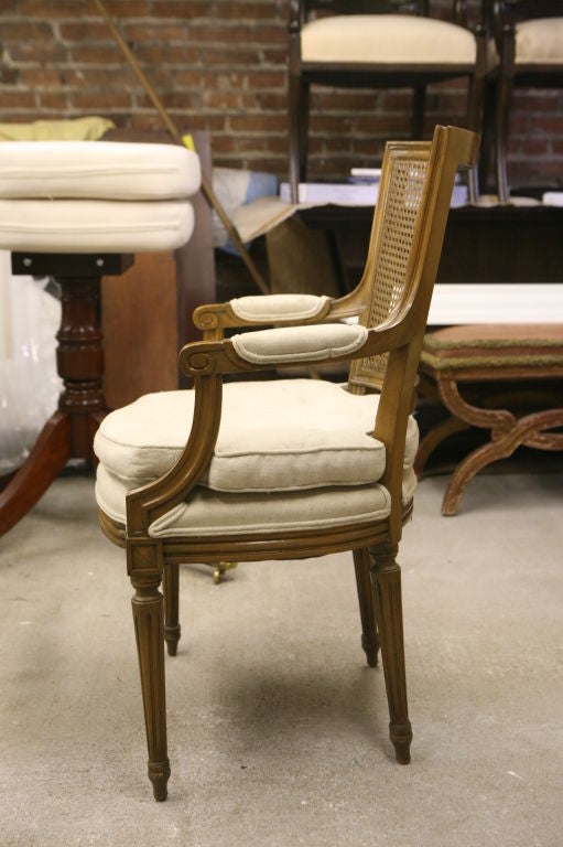 Pair of Vintage Linen Arm Chairs