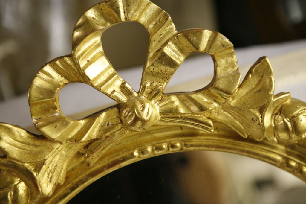 Pair of French Oval Bow Mirrors