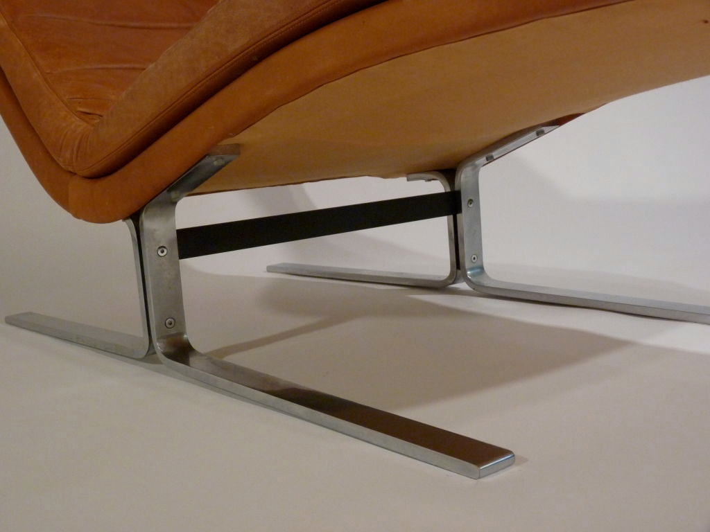 BRAYTON INTERNATIONAL LEATHER CHAISE LOUNGE In Excellent Condition In Turners Falls, MA