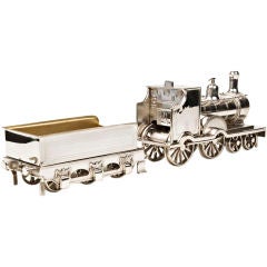 Sterling Silver Locomotive Cigar Box and Lighter