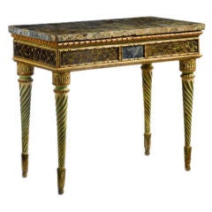 ITALIAN NEOCLASSIC PERIOD POLYCHROME AND GILTWOOD CONSOLE