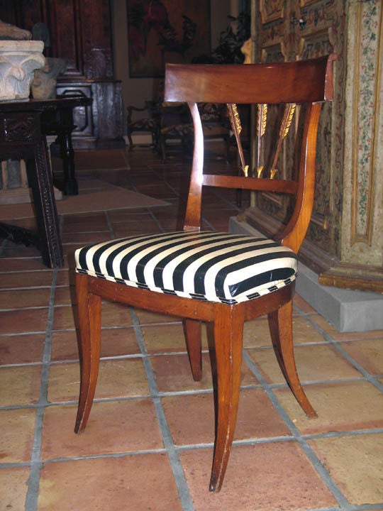 SET OF TEN BIEDERMEIER MAHOGANY DINING CHAIRS