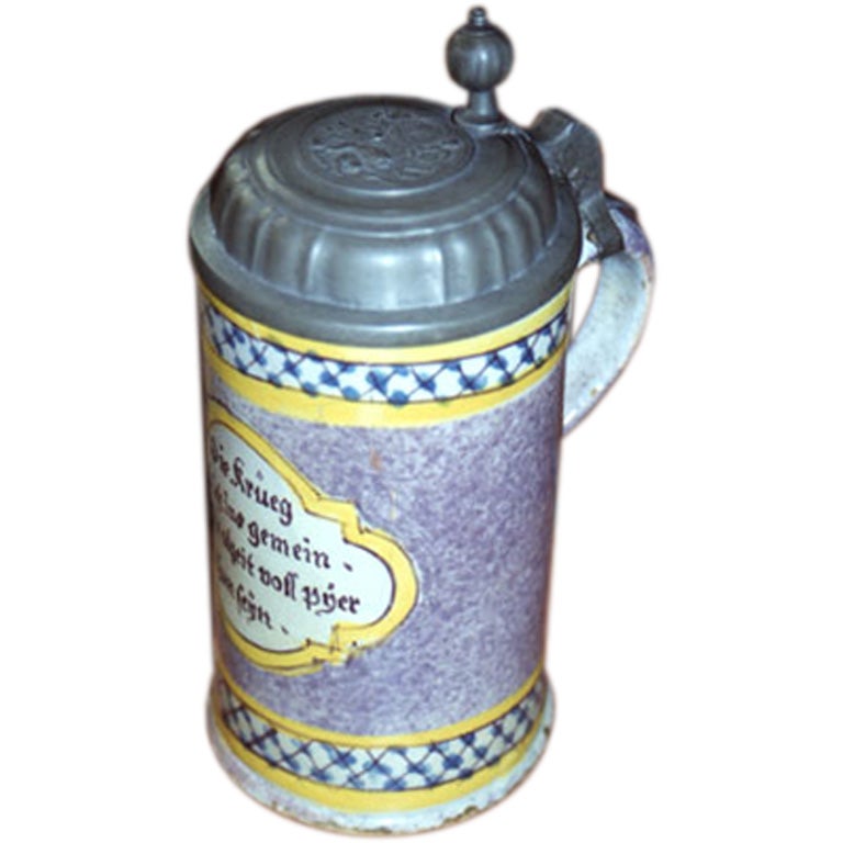 AUSTRIAN FAIENCE TANKARD For Sale