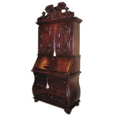 Antique SPANISH COLONIAL BAROQUE PERIOD CHESTNUT SECRETARY