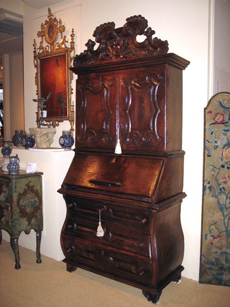 SPANISH COLONIAL BAROQUE PERIOD CHESTNUT SECRETARY