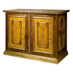 Antique Italian Baroque Period Faux Bois Painted Credenza