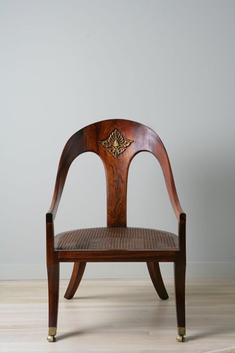 1970's Hand Carved Solid Rosewood Spoon Chair